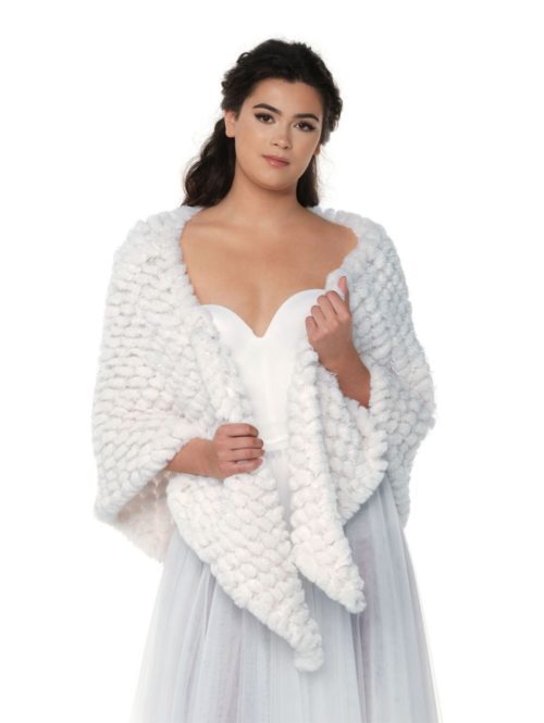 Poirier. Fake fur strikke sjal. Model S175