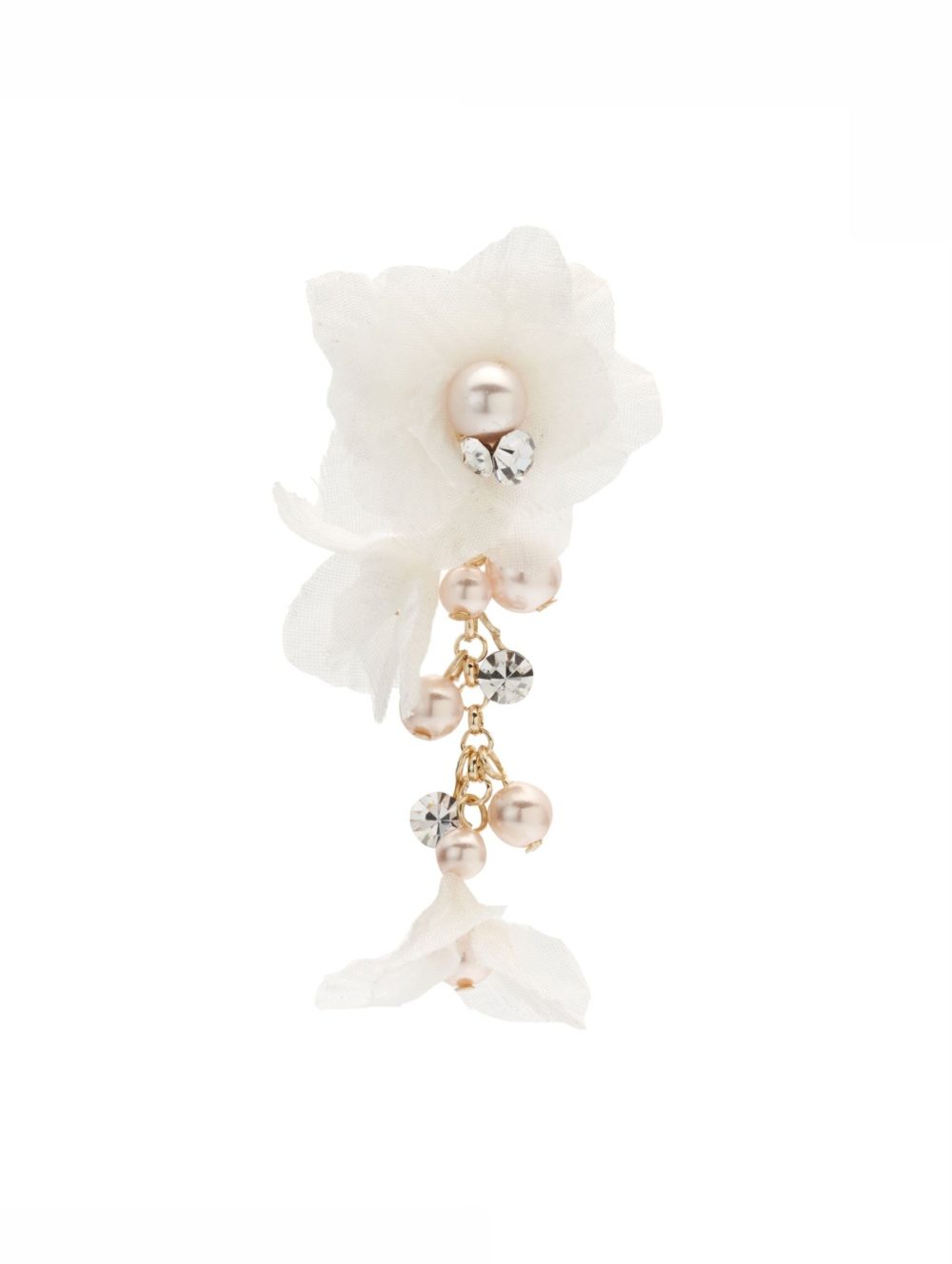 Poirier. Model NC1404. Øreringe med perler og blomster i rose/gold.