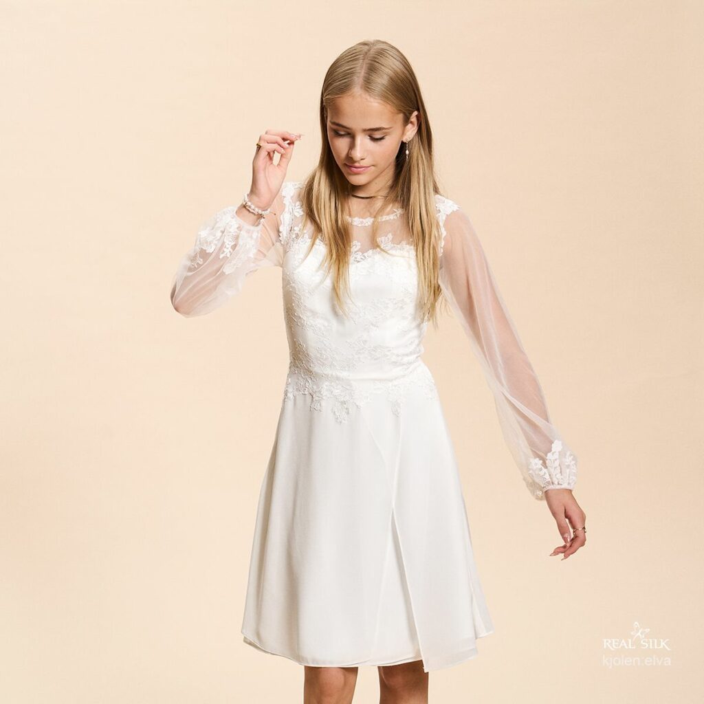 Realsilk konfirmationskjole 2025. Model Elva